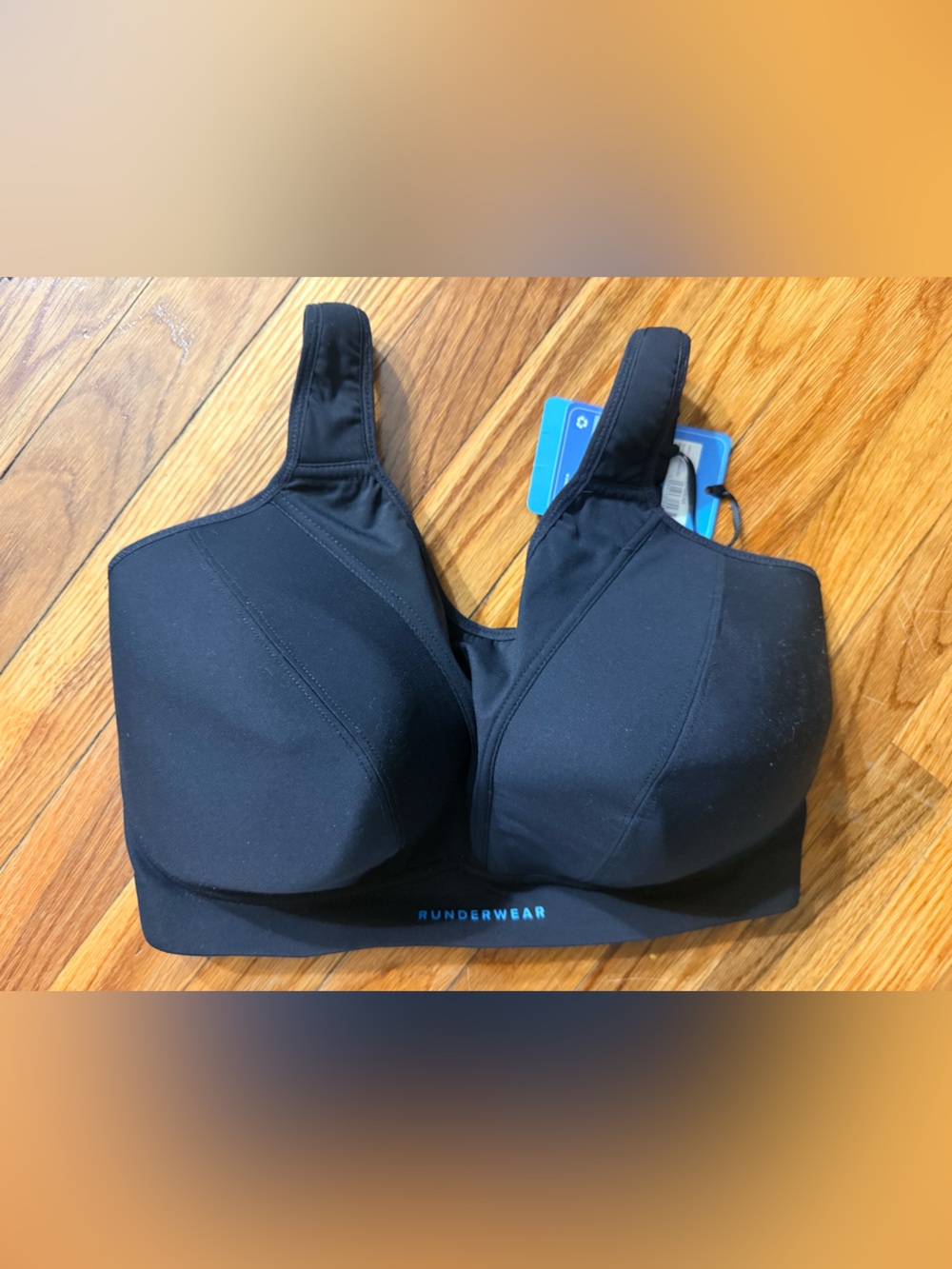 Runderwear Easy-On Running Bra - Black (C-J) - Black / 36J